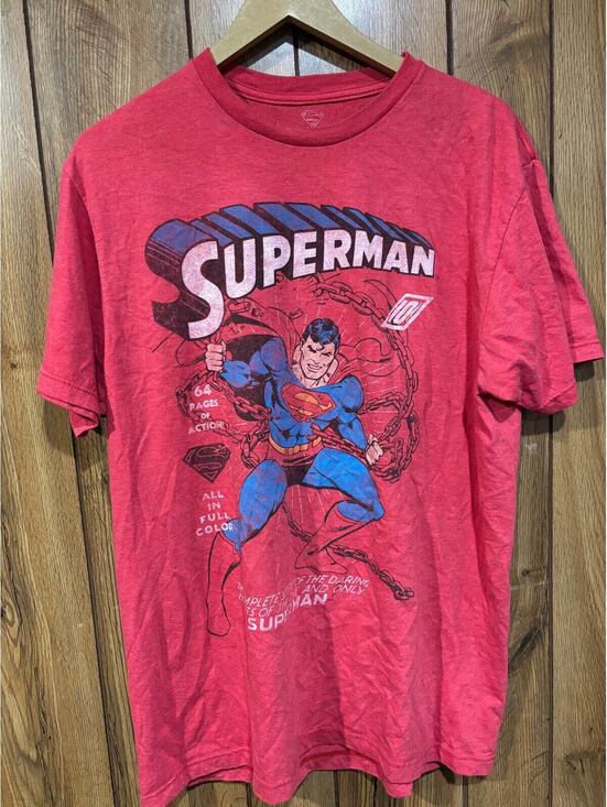 DC Comics Other - Superman DC Comics Graphic T-Shirt Men's Size L Red Heather NWT Comic Cover